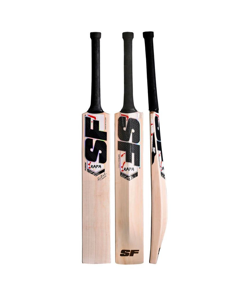 SF Rapa Fusion Short Handle cricket bat, front, back and side views