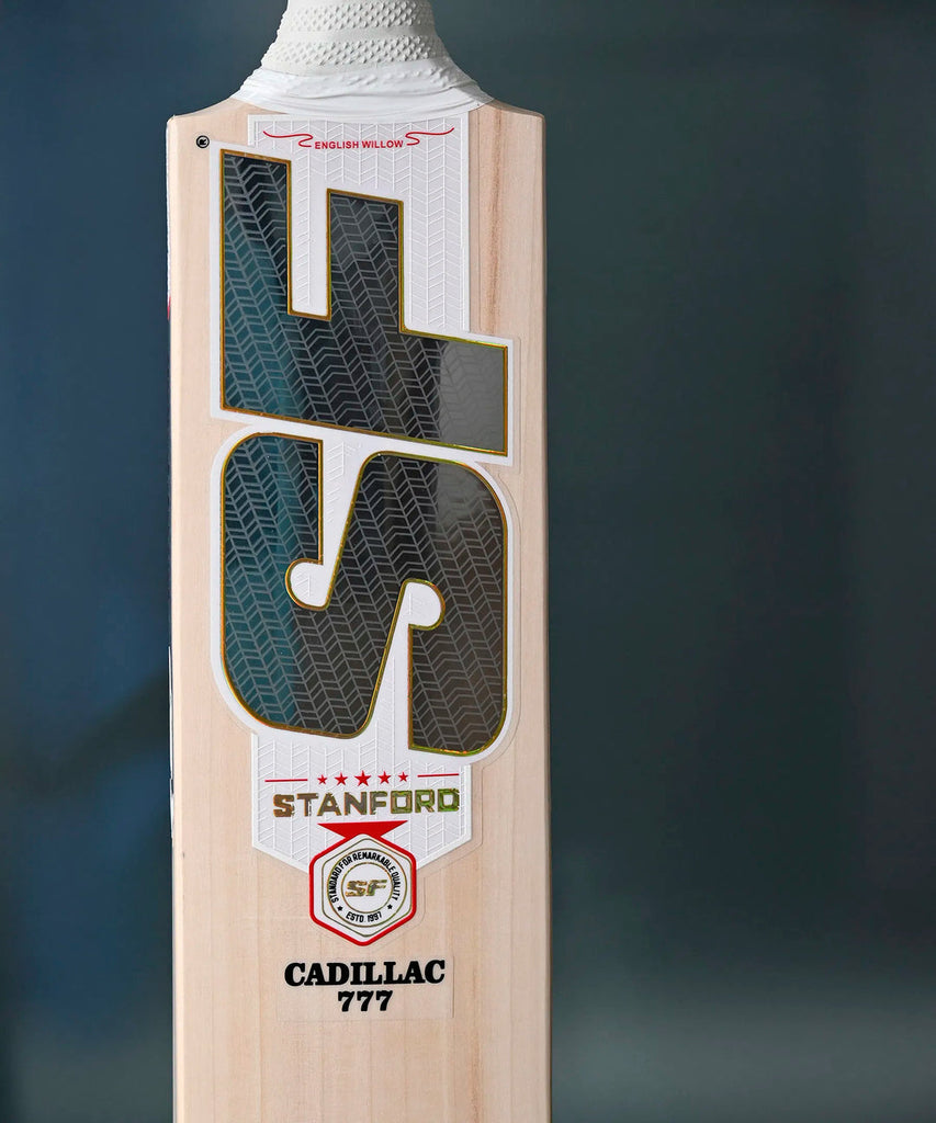 SF Cadillac 777 English willow cricket bat, Short Handle, face view