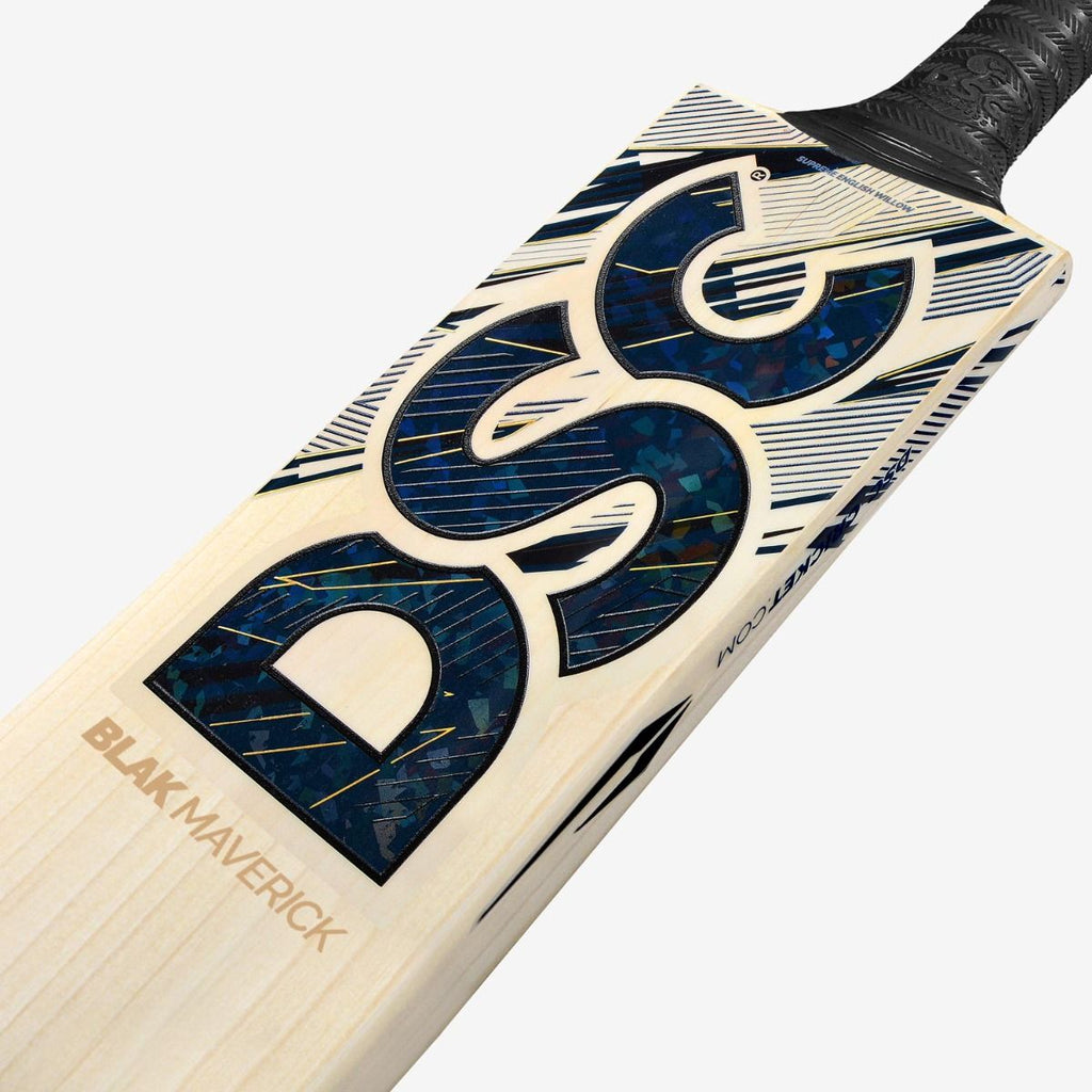 DSC Blak Maverick English willow cricket bat, side profile