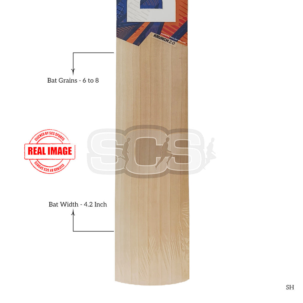 DSC Krunch 2.0 English willow cricket bat, willow grain detail