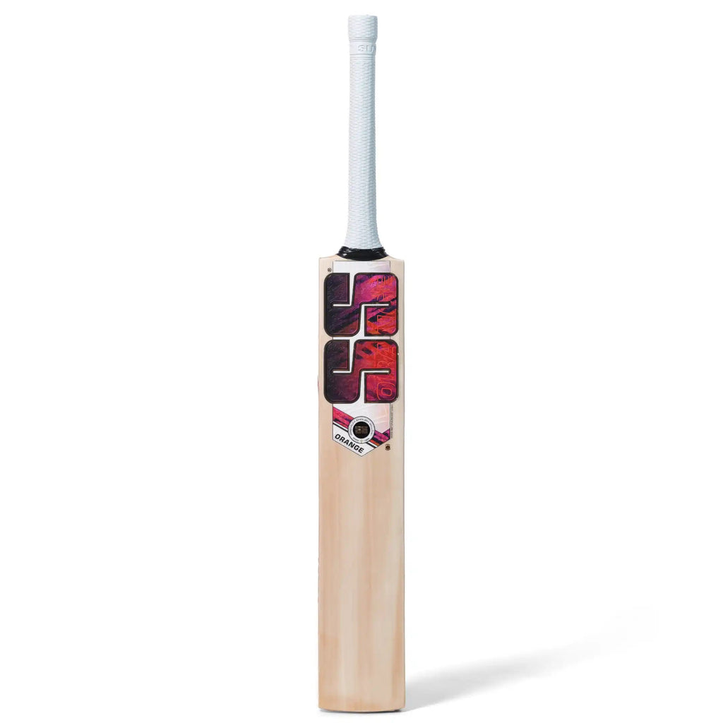 SS Orange English Willow Cricket Bat front