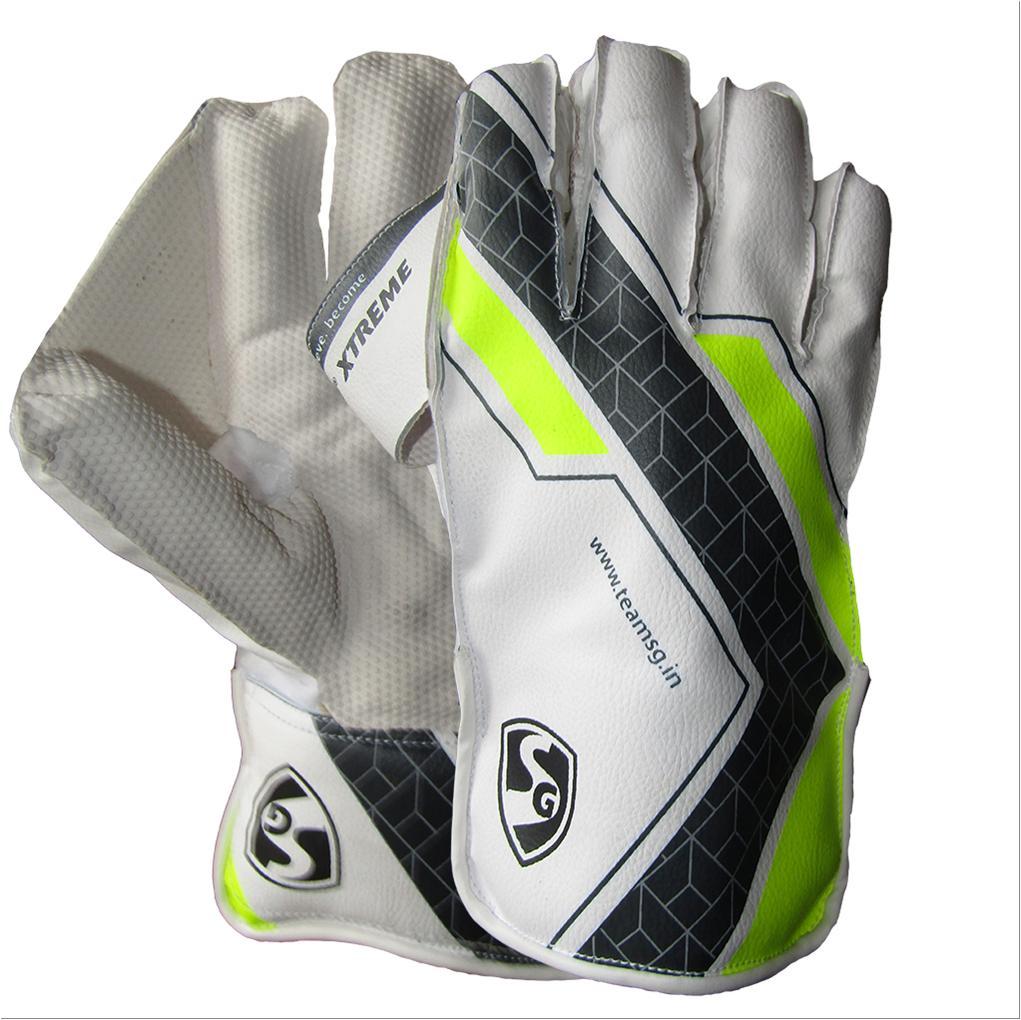 SG RSD Xtreme wicketkeeping gloves on a white background