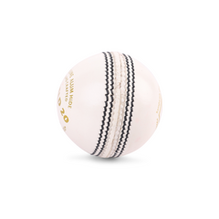 SG Shield 20 White Leather Cricket Ball side view