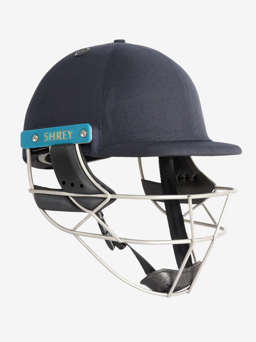 Shrey Master Class Air 2.0 Stainless Steel Cricket Helmet Navy front view