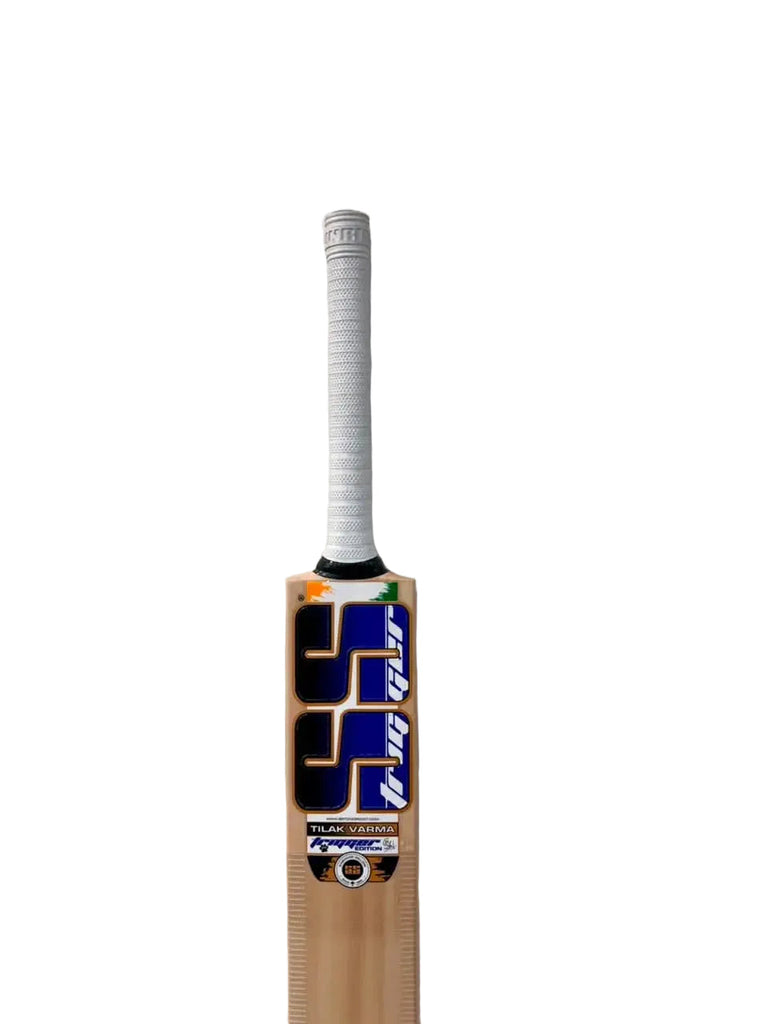 SS Tilak Verma With Fiber English Willow cricket bat Size 5 face view