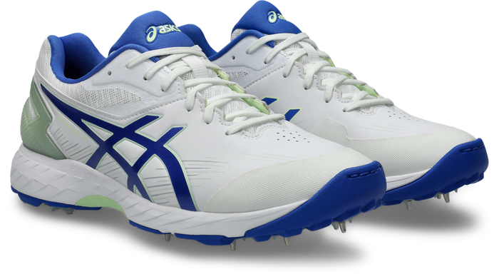 ASICS 350 Not Out FF Cricket Spikes - White/Neon Blue