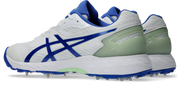 ASICS 350 Not Out FF Cricket Spikes - White/Neon Blue alternate view 2