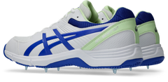 ASICS GEL-100 Not Out Cricket Spikes - White/Neon Blue alternate view 2