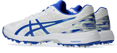ASICS Quick Single FF Cricket Spikes - White/Neon Blue alternate view 2