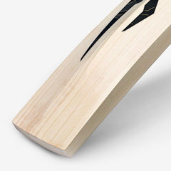 DSC Blak 111 English willow cricket bat lower rear blade showing the spine, edge and toe