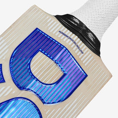 DSC BLU Monza English willow cricket bat, blade detail view