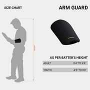 Moonwalkr black cricket arm guard manufacturer size comparison