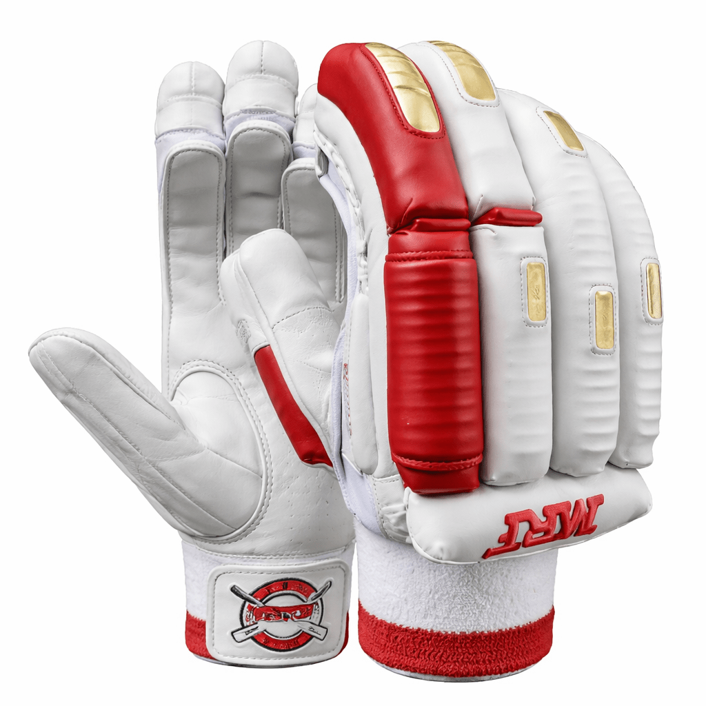 MRF Genius Prince Cricket Batting Gloves adult front view