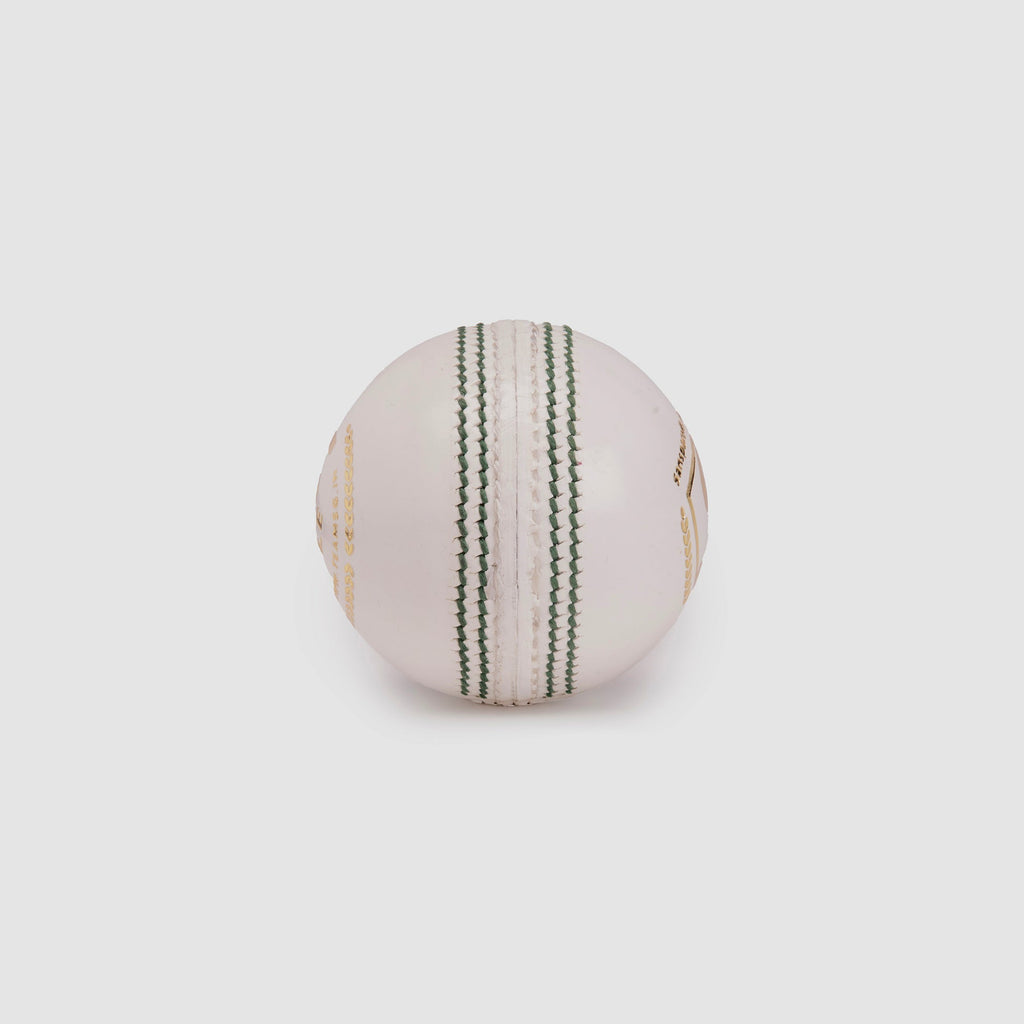 SG Test LE White Youth Leather Cricket Ball seam view