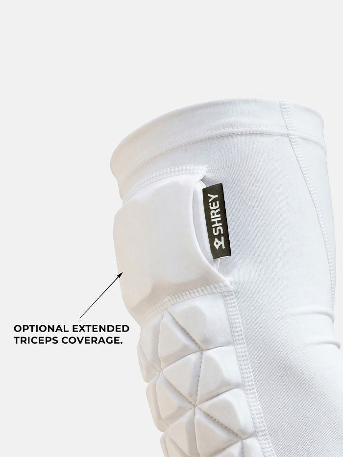 Official Shrey Legacy white cricket arm guard, fourth product view