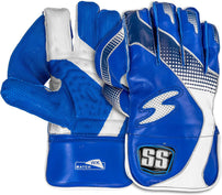 SS Match Cricket Wicket Keeping Gloves Adult Blue White