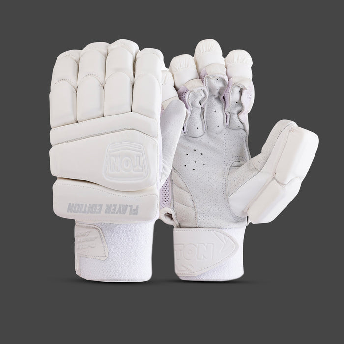 SS Ton Player Edition White Cricket Batting Gloves