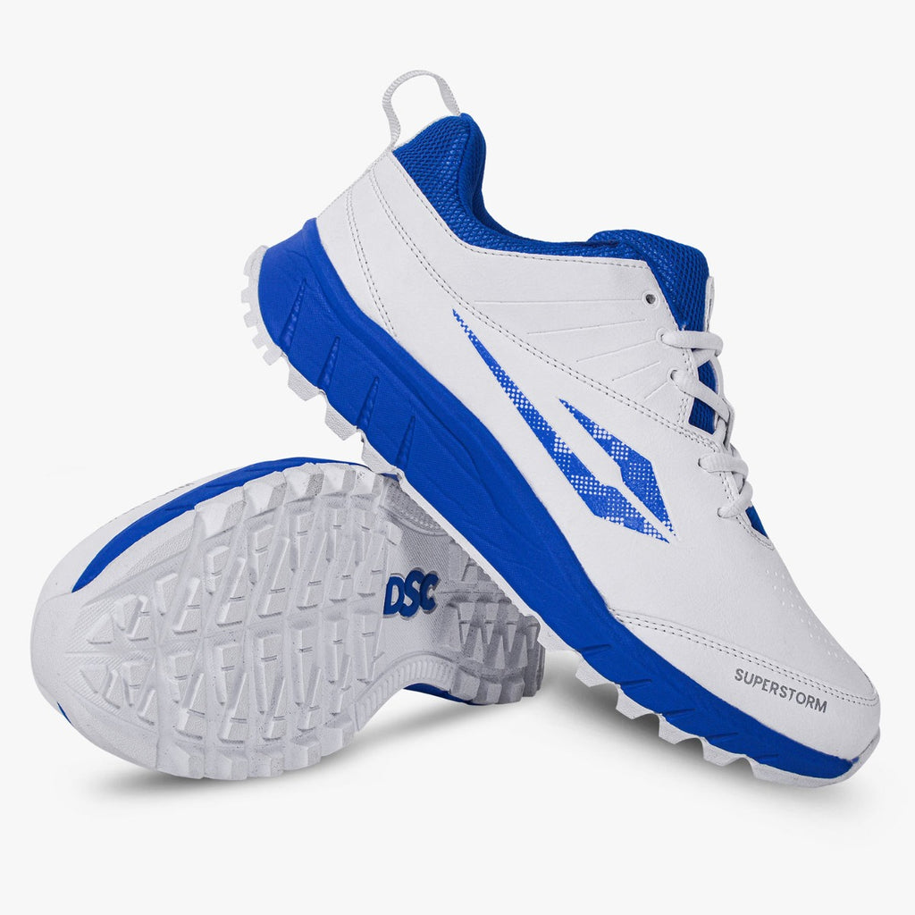 DSC Superstorm BLWH 25 Cricket Rubber Shoes Blue White