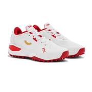 Tenxu Youngstar Kids Cricket Shoes - Bright White/Racing Red view 4