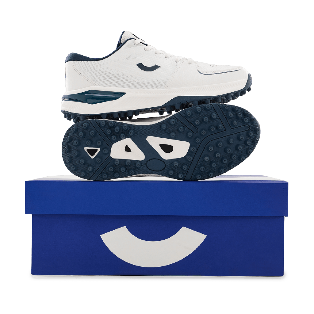 Tenxu Criclite Cricket Rubber Shoes White Navy view 10