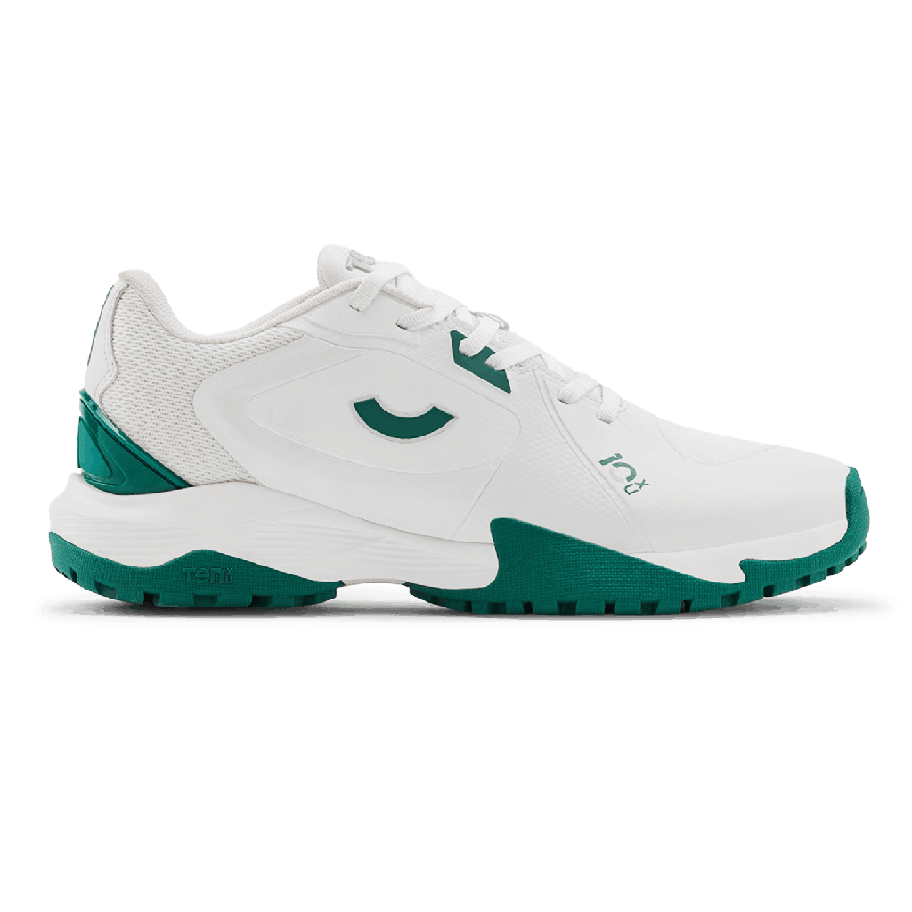 Tenxu All Rounder Cricket Rubber Shoes Bright White Green view 1