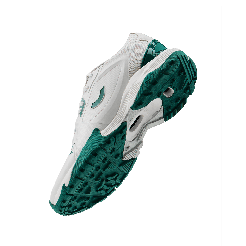 Tenxu All Rounder Cricket Rubber Shoes Bright White Green view 8