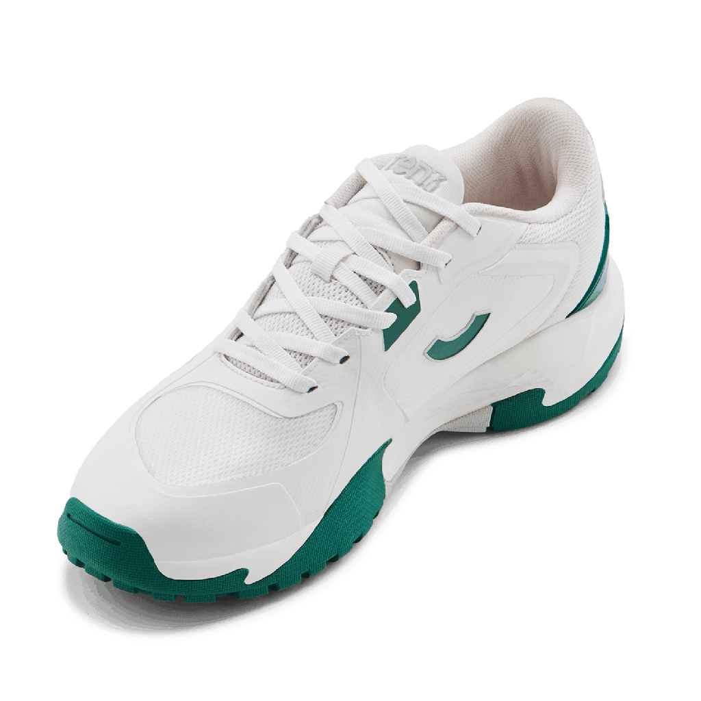 Tenxu All Rounder Cricket Rubber Shoes Bright White Green view 9
