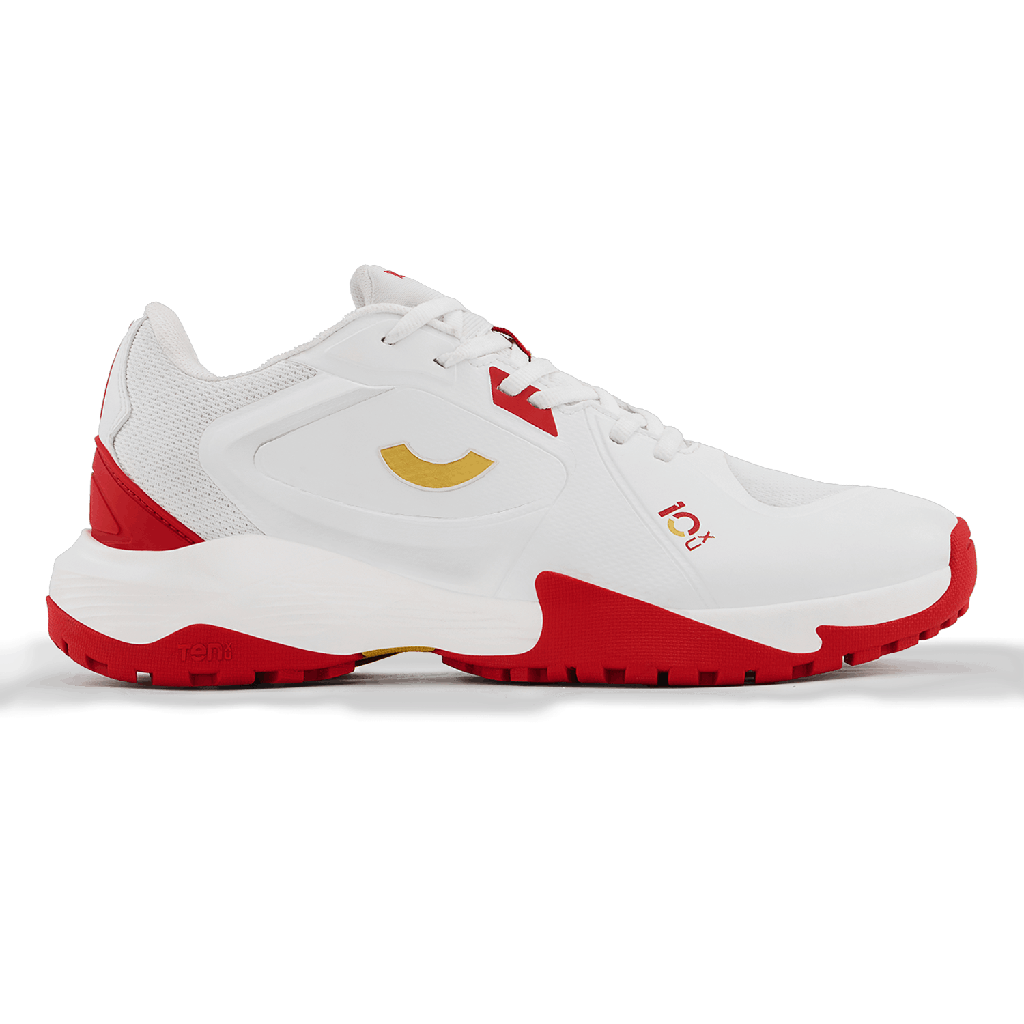 Tenxu All Rounder Cricket Rubber Shoes Bright White Racing Red view 1