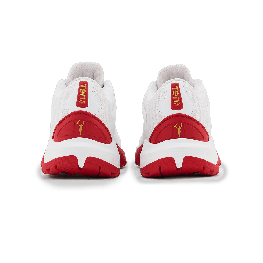 Tenxu All Rounder Cricket Rubber Shoes Bright White Racing Red view 4