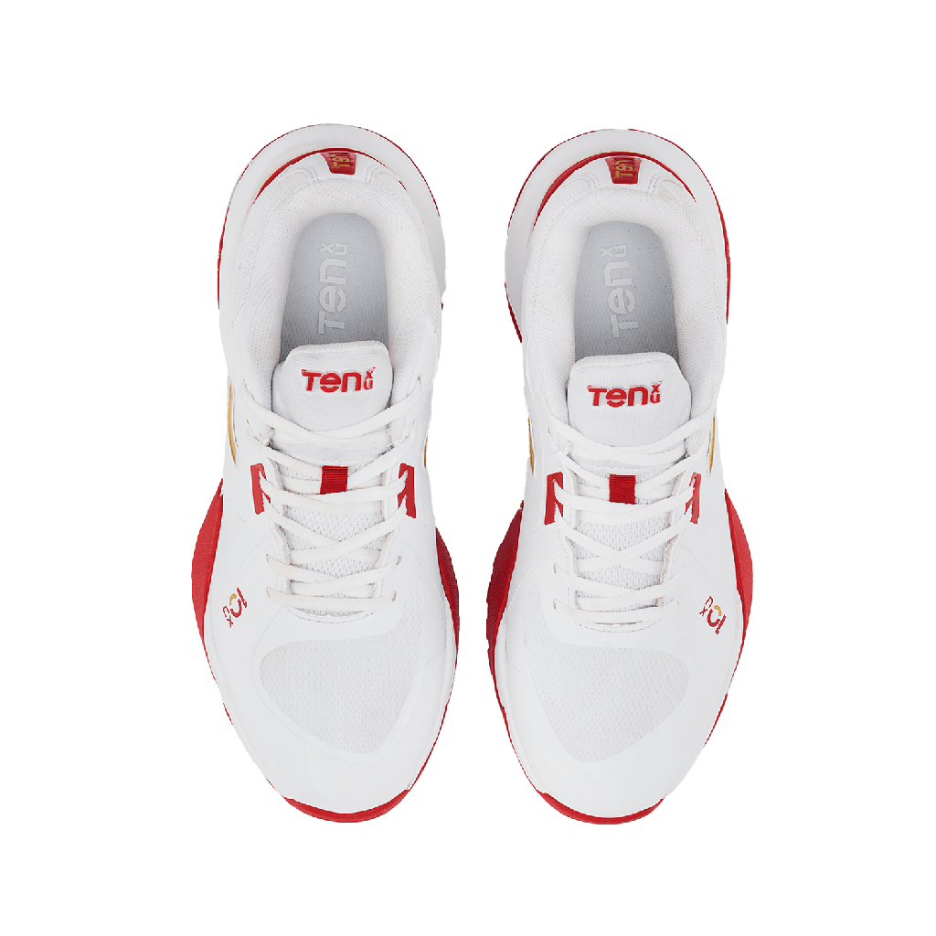 Tenxu All Rounder Cricket Rubber Shoes Bright White Racing Red view 5