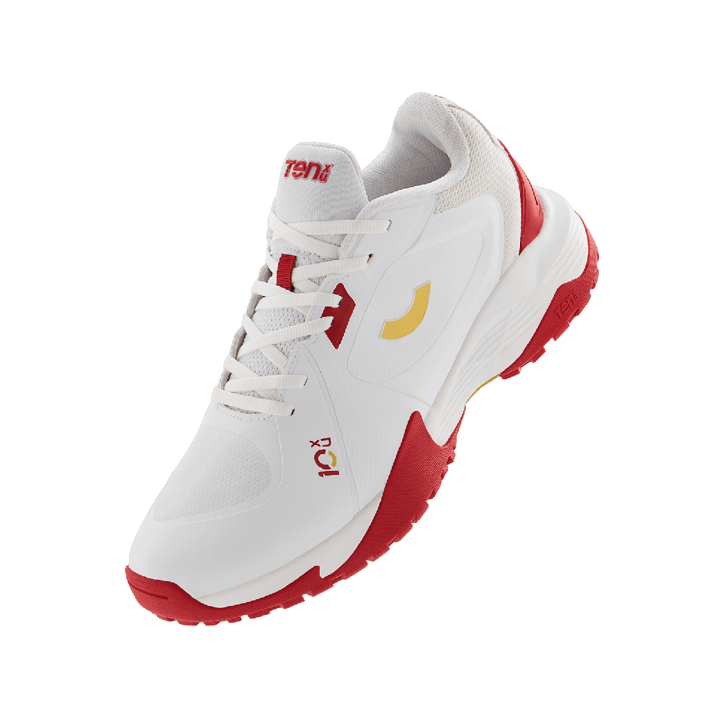 Tenxu All Rounder Cricket Rubber Shoes Bright White Racing Red view 7