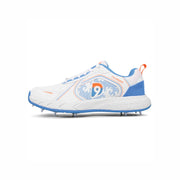 Dnine Thunder 1 Cricket Spikes Shoes White Orange Blue view 1