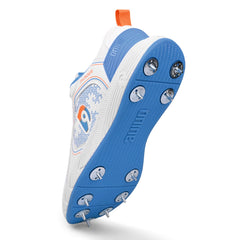 Dnine Thunder 1 Cricket Spikes Shoes White Orange Blue view 5