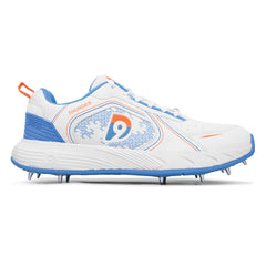 Dnine Thunder 1 Cricket Spikes Shoes White Orange Blue view 8