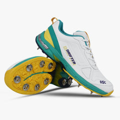 DSC Drifter SGYL Cricket Spikes Shoes Sea Green Yellow view 1