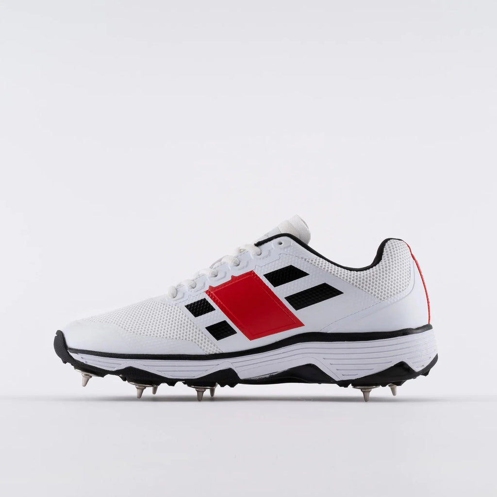 Gray Nicolls GN8 Players 2.0 Cricket Spikes Shoes White Black Red view 1