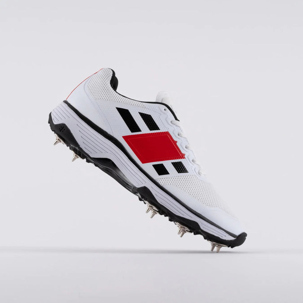 Gray Nicolls GN8 Players 2.0 Cricket Spikes Shoes White Black Red view 3