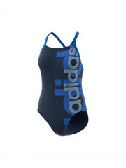 Adidas women’s black and blue one-piece swimsuit
