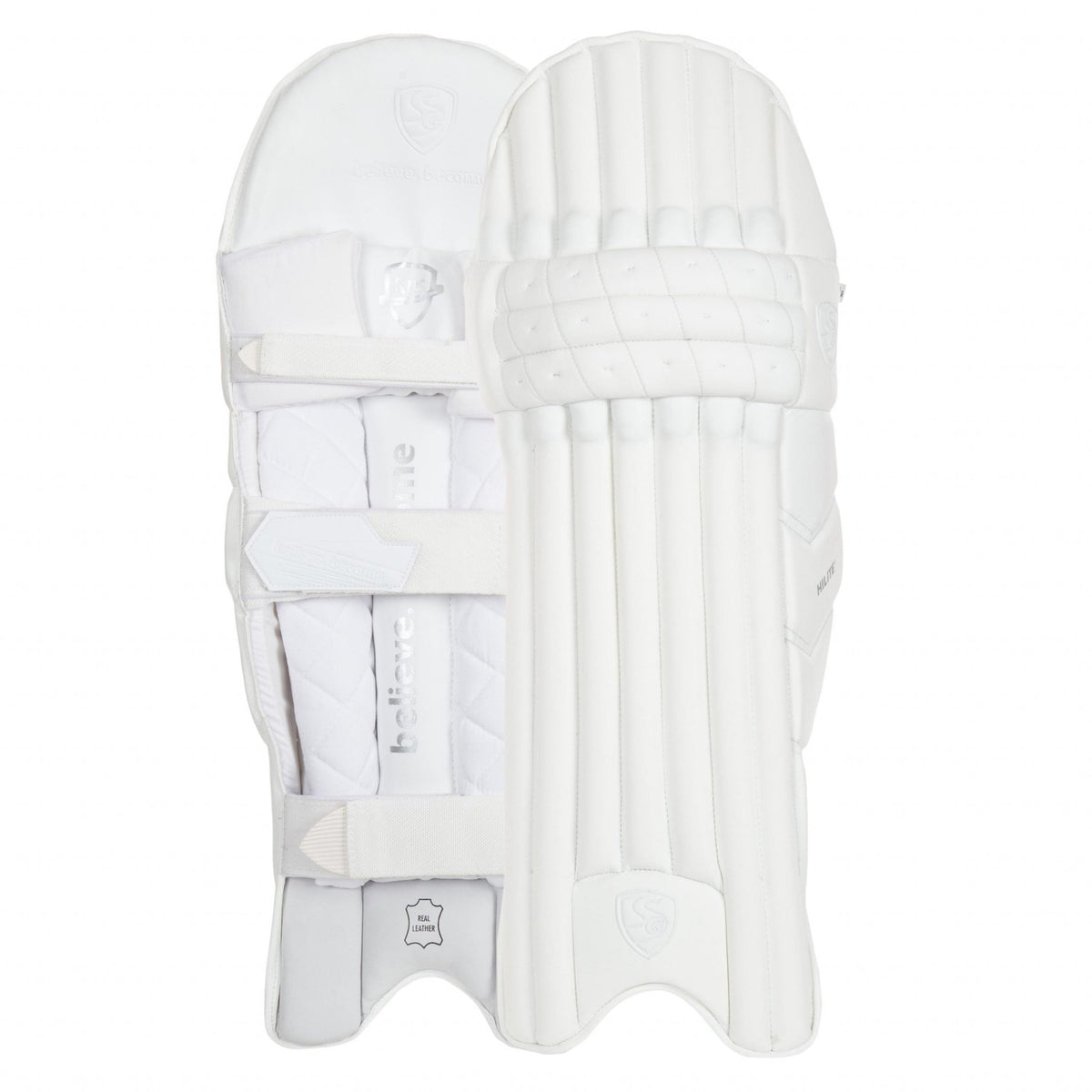 SG Hilite White Cricket Batting Legguards - NZ Cricket Store
